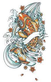 Tattoo Style Illustrated Koi Fish Koi Fish Tattoo Koi Fish Koi