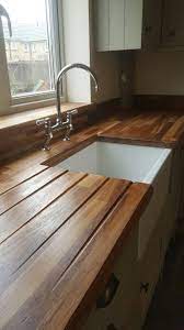 Oak Worktop With Drainer Grooves For Belfast Sink Kitchen Worktop Sink Kitchen Countertops