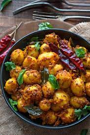 Spicy Masala Baby Potatoes Recipe Indian Style Cubes N Juliennes Recipe Baby Potato Recipes Aloo Recipes Baby Potato Recipe Indian