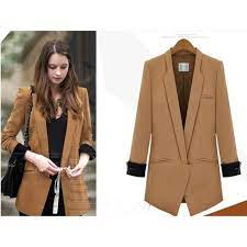 Veste classique au meilleur prix. 2016 Blazer Europeen Des Femmes Fashion Style A Camel Cdiscount Pret A Porter