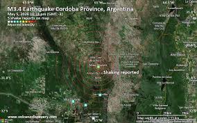 Seismic-like event, possible earthquake, reported about 10 minutes ago near Villa Dolores, Cordoba, Argentina