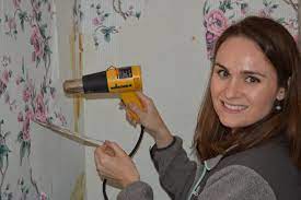 Using A Heat Gun To Remove Wallpaper A Farmhouse Reborn
