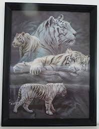 Tableau Tigres Blancs 3d Relief Ht 40 X 30 Cm Figurine Tigre Bolshie Koshki Belye Tigry Zhivotnye