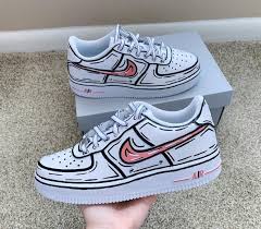 Cartoon Nike Air Force 1 Custom Shoes Made To Order Custom Sneakers In 2020 Custom Nike Shoes Custom Shoes Diy Nike Air Shoes