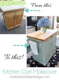 Paint mobile kitchen island cart on wheels. Rolling Kitchen Cart Makeover Confessions Of A Serial Do It Yourselfer Kitchen Cart Makeover Kitchen Cart Diy Kitchen