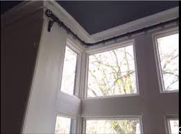 Curtain Pole For Box Bay Window Only Three Brackets Bay Window Curtain Poles Bay Window Bay Window Treatments