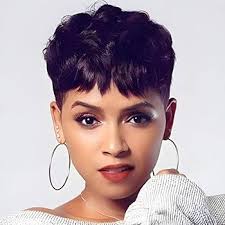 BeiSD Short Pixie Cut Hair Wig Natural Synthetic Wigs For Black/White Women  Heat Resistant Wig Natural Hair Women's Fashion Wig (99J) : Amazon.co.uk:  Beauty