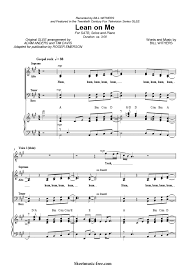 You can print the sheet music, beautifully rendered by sibelius, up to three times. Lean On Me Sheet Music Bill Withers Sheetmusic Free Com