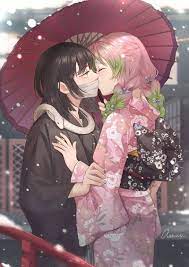 Mitsuri and obanai kiss