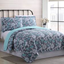 Free shipping every day at jcpenney®. 100 Cotton 3 Piece Printed Reversible Quilt Set Agnes Full Queen Walmart Com Walmart Com