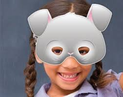 Gray Rabbit or Bunny Printable Animal Mask, Costume Grey Hare Woodland  Spring Photo Booth Props Birthday Kid Costume Pets Lop Ear Fairy Tale