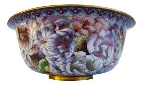 Vintage C 1900 30s Large Chinese Cloisonne Bowl With Chrysanthemums In 2020 Bowl Cloisonne Mediterranean Blue