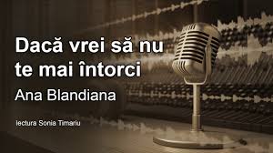 Maybe you would like to learn more about one of these? Daca Vrei Sa Nu Te Mai Intorci Ana Blandiana Poezie Lectura Sonia Timariu Youtube