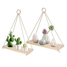 Decorative Wall Hanging Shelf Distressed Wood Jute Rope Floating Shelves Walmart Canada