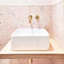 Backsplashes are an easy way to elevate the look and feel of your home. Pink Terrazzo Bathroom Backsplash Tiles From Mosaic Factory Our Marble 10 Terrazzo Collection Is Bathroom Backsplash Colorful Bathroom Tile Terrazzo Bathroom