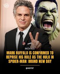 BruceBanner is making a comeback! Mark Ruffalo is reportedly set to return  as the #Hulk in #Spider-Man: Brand New Day, according to reports. The film,  slated for release by #Sony Pictures on