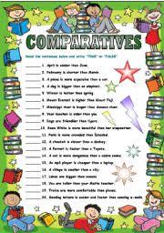 In many languages, some adjectives are comparable. Comparatives And Superlatives Esl Printable Worksheets