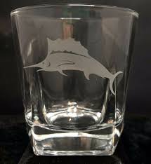 Nautical Crystal Rocks Whiskey Glass Etched Sailfish Pentagon Shape 3 25 6 Oz Unbranded Alloccasions In 2021 Pentagon Shape Whiskey Rock Crystals