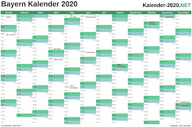 Schulkalender 2020/21 bayern mit ferien und feiertagen als vorlagen für pdf (adobe. Kalender 2020 Bayern