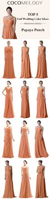 Top 5 Fall Wedding Color Idea Papaya Punch 12 Styles To Choose Fallwedding Bridesmaiddres Bridesmaid Dresses Papaya Bridesmaid Dresses Special Dresses
