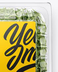 Download Transparent Plastic Container With Arugula Mockup Top View In Pot Tub Mockups On Yellow Images Object Mockups