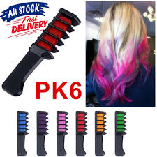 6pcs Soft Dye Comb Set Temporary Pastels Salon Gift Party Diy Hair Colour Chalk