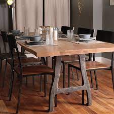 To contrast the table top, the industrial dining table features a strong black metal base that would make it the perfect compliment to modern furniture. Ace Base Pair Reclaimed Wood Dining Table Dining Table Metal Base Dining Table