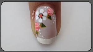 Decoración de uñas sencillas, elegantes, francesas, uñas largas y cortas, paso a paso y más. Diseno De Unas Con Flor Y Rosas Decoracion De Unas Paso A Paso Unas Con Flores Youtube