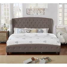 Available from queen size to super king size. King Size Upholstered Wingback Platform Bed Set Brown On Sale Overstock 22824921