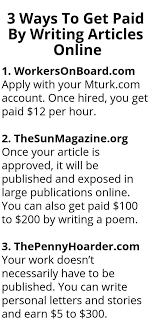 3 Ways To Get Paid By Writing Articles Online Online Jobs Article Writing Writing