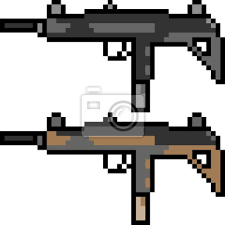 Why choose pixel art builder: Vektor Pixel Art Maschinenpistole Leinwandbilder Bilder Pixel Gun Waffe Myloview De