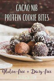 Want A Sweet Treat That S Actually Good For You Cacao Nib Protein Cookie Bites Really Couldn T Get Any Better Cacao Nibs Recipes Cacao Recipes Protein Cookies