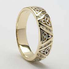 Diamond Trinity Knot Wedding Ring Celtic Wedding Rings Mens Wedding Rings Wedding Rings