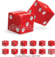Download Set Realistic Red Dice Illustration On White Background Canstock