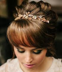 wedding hair with flowers jewels