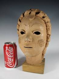 Baldelli, Italy Terracotta Head Sculpture, Signed