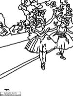 Coloring page inspired by le déjeuner des canotiers by auguste renoir, french leading painter in the development of the impressionist style. Degas Coloring Pages Enchanted Learning