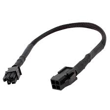 Black And White Sleeved Cables Sleeved Atx 4 Pin P4 Male To Atx P4 Female Cpu Power Extension Cable Black Extension Cable Atx Ebay