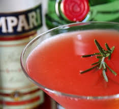 Capri Martini By Mediterraneo Ingredients 2 Ounces Gin 2 Ounces Campari Juice Of 1 2 A Lemon Rosemary Sprig