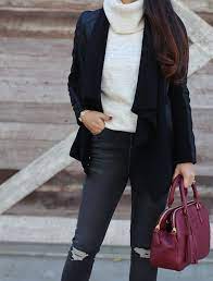 Blanknyc All Or Nothing Faux Leather Jacket Chunky Turtleneck Sweater Topshop Jamie Shredded High Rise Skinny Jeans Stylish Petite Petite Fashion Fashion