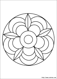Coloriage mandala fleur simple image vectorielle ingasmk. Coloriage Mandala Fleur