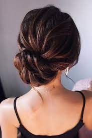 Vintage hairstyles up hairstyles pretty hairstyles wedding hairstyles medium hair styles short hair styles bun styles love hair hair dos. Wedding Updos For Medium Hair Textured Elegant Low Updo On Dark Hair Tonyastylist Thick Hair Styles Medium Hair Styles Up Dos For Medium Hair