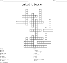 Here are the most common questions needed to get basic information: Unidad 4 Leccion 1 Crossword Wordmint