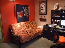 Small Office With Futon For Guests Futon Diy Futon Futon Living Room