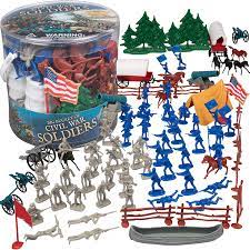 People collect military miniatures and diorama supplies for all sorts of reasons. Amazon Com Civil War Army Men Toy Soldier Action Figures 100 Pieces 24 Unique Sculpts Includes Soldiers Horses Cannons Terrain And More Toys Games