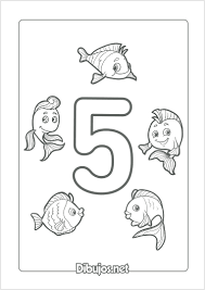 Numero 5 Para Colorear