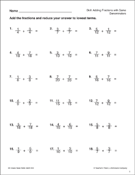 2 4/5 + 3 2/5. Multiplying Fractions Grade 5 Printable Skills Sheets