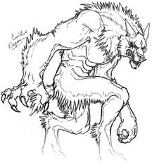 The Night Of Werewolf Werewolf Werewolf Art Coloring Pages