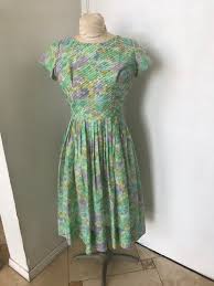 Vintage 1960 Adorable Green And Purple Full Swing Pleated Etsy Clothes Design Swing Skirt Summer Dresses