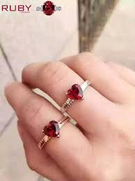 Beautiful Design Of Ruby Gemstone Ring In A Heart Shape
